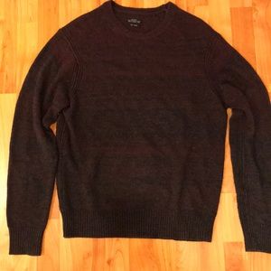 All Saints large sweater in grey and burgundy.